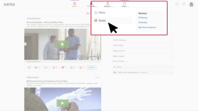Student account in Xello. The Plans menu is open and the cursor is selecting Goals